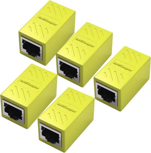 وصلة RJ45 مكونة من 5 قطع، وصلة إيثرنت Yeung Qee RJ45، لكابل إيثرنت Cat7/Cat6/Cat5e/Cat5 - وصلة كابل الشبكة أنثى إلى أنثى (أسود) in Kuwait