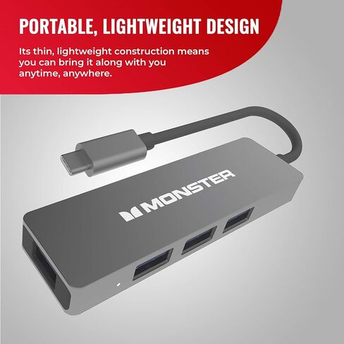 Monster USB-C 4-Port Hub - USB Type-C to 4 USB 3.0 Connectors in Saudi Arabia