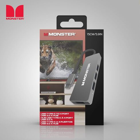 Monster USB-C 4-Port Hub - USB Type-C to 4 USB 3.0 Connectors in Saudi Arabia