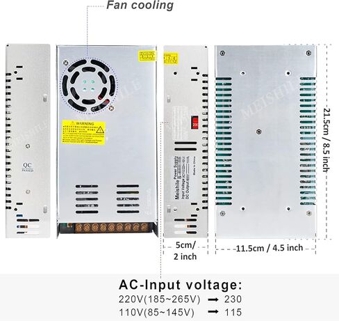 MEISHILE 12V 50A 600W DC محول التيار الكهربائي PSU AC-DC 12Volt محول صناعي محول 0-40/25amps LED محرك ضوء مصباح متر طابعة كهربائية أشباه الموصلات محرك مضخة مروحة باردة in Kuwait