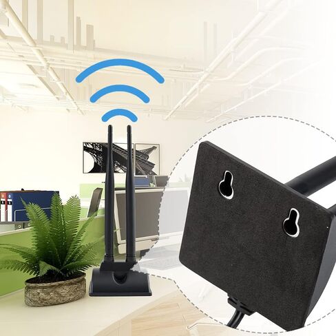 POBADY WiFi Antenna 2.4G / 5.8G ثنائي التردد هوائيات مزدوجة إشارة معززة قاعدة مغناطيسية 6dBi RP-SMA محول سطح المكتب PCIE بطاقة الشبكة AX200 هوائي خارجي 1.2M 3.9ft لبطاقة توجيه WiFi اللاسلكية in Kuwait