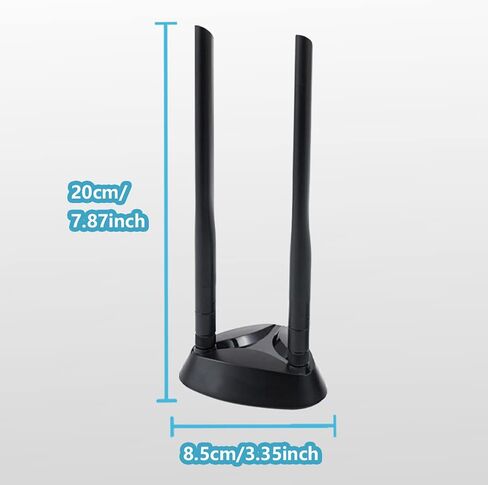 POBADY WiFi Antenna 2.4G / 5.8G ثنائي التردد هوائيات مزدوجة إشارة معززة قاعدة مغناطيسية 6dBi RP-SMA محول سطح المكتب PCIE بطاقة الشبكة AX200 هوائي خارجي 1.2M 3.9ft لبطاقة توجيه WiFi اللاسلكية in Kuwait