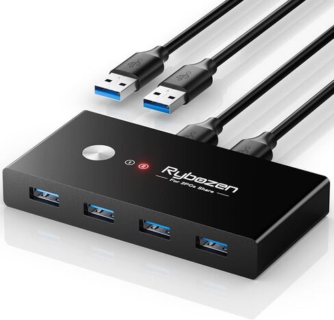 محول USB 3.0، محول USB 2 جهاز كمبيوتر يشارك 4 USB للماسح الضوئي للطابعة ولوحة المفاتيح، محدد مفتاح USB KVM مع كابلين USB 3.0، متوافق مع أنظمة التشغيل Windows وMac وLinux in Kuwait