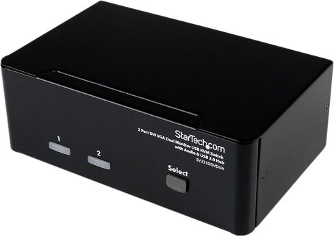 محول StarTech.com بمنفذين KVM - DVI وVGA مع محور صوت وUSB 2.0 - شاشة مزدوجة / عرض / مفتاح KVM للشاشة - DVI VGA (SV231DDVDUA) in Saudi Arabia