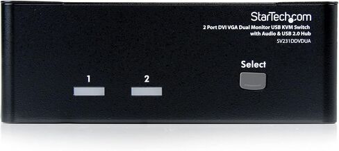 محول StarTech.com بمنفذين KVM - DVI وVGA مع محور صوت وUSB 2.0 - شاشة مزدوجة / عرض / مفتاح KVM للشاشة - DVI VGA (SV231DDVDUA) in Saudi Arabia