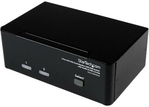 محول StarTech.com بمنفذين KVM - DVI وVGA مع محور صوت وUSB 2.0 - شاشة مزدوجة / عرض / مفتاح KVM للشاشة - DVI VGA (SV231DDVDUA) in Saudi Arabia