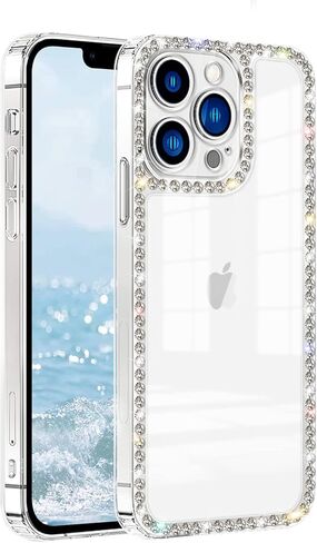 VAOXTY متوافق مع iPhone 11، جراب شفاف بلينغ الماس حجر الراين لطيف للفتيات والنساء، جراب بناتي لامع ولامع، تصميم ممتص للصدمات ناعم من السيليكون الفاخر، جراب هاتف ثلاثي الأبعاد واقي in Kuwait