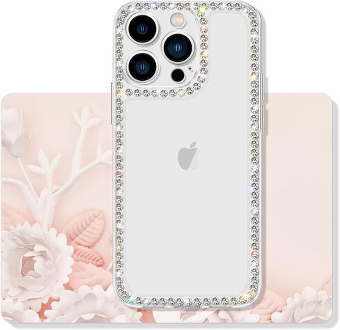 VAOXTY متوافق مع iPhone 11، جراب شفاف بلينغ الماس حجر الراين لطيف للفتيات والنساء، جراب بناتي لامع ولامع، تصميم ممتص للصدمات ناعم من السيليكون الفاخر، جراب هاتف ثلاثي الأبعاد واقي in Kuwait