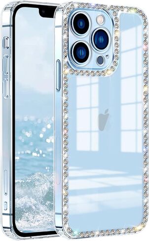 VAOXTY متوافق مع iPhone 11، جراب شفاف بلينغ الماس حجر الراين لطيف للفتيات والنساء، جراب بناتي لامع ولامع، تصميم ممتص للصدمات ناعم من السيليكون الفاخر، جراب هاتف ثلاثي الأبعاد واقي in Kuwait