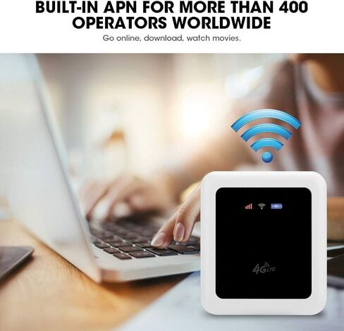 4G LTE Mobile Hotspot 5200mAh شاحن متنقل باور بانك، جهاز توجيه متنقل صغير مع بنك طاقة للسفر يدعم نقاط اتصال واي فاي، إنشاء تلقائي، بنك طاقة متنقل وجيب واي فاي، مدعوم فقط في أوروبا in Kuwait