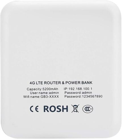 4G LTE Mobile Hotspot 5200mAh شاحن متنقل باور بانك، جهاز توجيه متنقل صغير مع بنك طاقة للسفر يدعم نقاط اتصال واي فاي، إنشاء تلقائي، بنك طاقة متنقل وجيب واي فاي، مدعوم فقط في أوروبا in Kuwait