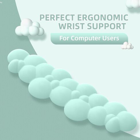 3 in 1 Ergonomic Rainbow Cloud Wrist Rest and Mouse Pad Set with Coaster for Mechanical Gaming Keyboard, Keyboard Palm Rest Pad & Gel Mouse Pad, Easy Typing & Pain Relief for Home Office in Kuwait