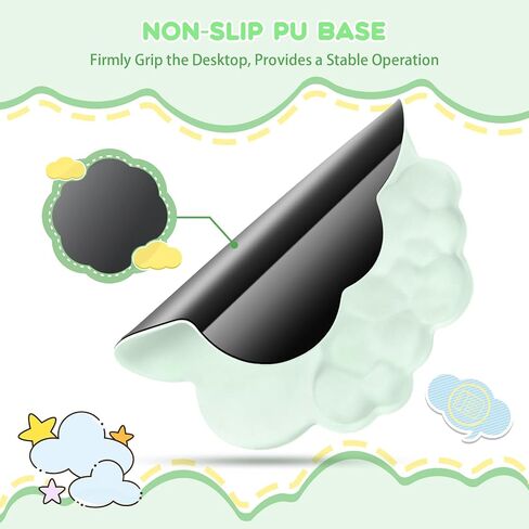 3 in 1 Ergonomic Rainbow Cloud Wrist Rest and Mouse Pad Set with Coaster for Mechanical Gaming Keyboard, Keyboard Palm Rest Pad & Gel Mouse Pad, Easy Typing & Pain Relief for Home Office in Kuwait