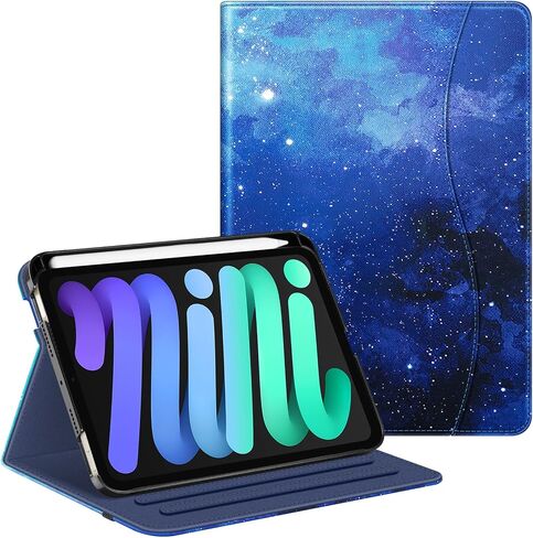 حافظة Fintie Folio لجهاز iPad Mini 6 2021، غطاء حامل ذكي متعدد الزوايا مع حامل قلم وجيب، خاصية النوم/الاستيقاظ التلقائي لجهاز iPad Mini الجيل السادس 8.3 بوصة، Blossom in Saudi Arabia