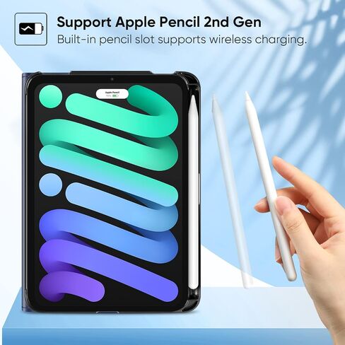 حافظة Fintie Folio لجهاز iPad Mini 6 2021، غطاء حامل ذكي متعدد الزوايا مع حامل قلم وجيب، خاصية النوم/الاستيقاظ التلقائي لجهاز iPad Mini الجيل السادس 8.3 بوصة، Blossom in Saudi Arabia
