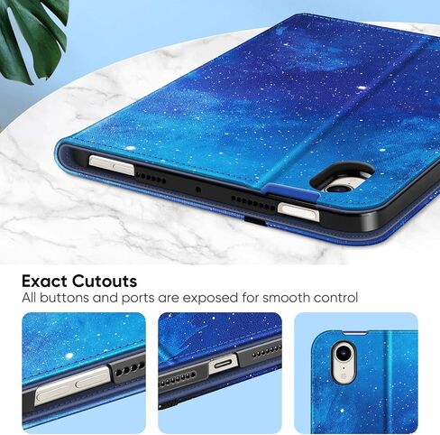 حافظة Fintie Folio لجهاز iPad Mini 6 2021، غطاء حامل ذكي متعدد الزوايا مع حامل قلم وجيب، خاصية النوم/الاستيقاظ التلقائي لجهاز iPad Mini الجيل السادس 8.3 بوصة، Blossom in Saudi Arabia