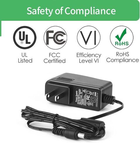 Security-01 2-Pack AC to DC 5V 1A Power Supply Plug 5.5mm x 2.1mm UL المدرجة في لجنة الاتصالات الفيدرالية (FCC) in Saudi Arabia