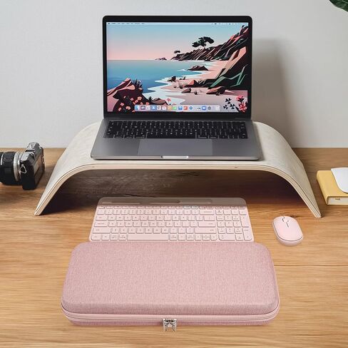 حافظة لوحة المفاتيح ذات الغلاف الصلب من GEEKRIA متوافقة مع Logitech K580، K585 Slim Multi-Device، MK470 Slim Wireless، حقيبة حمل للفأرة المدمجة المتوافقة مع Logitech MX Anywhere 3 (وردي) in Saudi Arabia