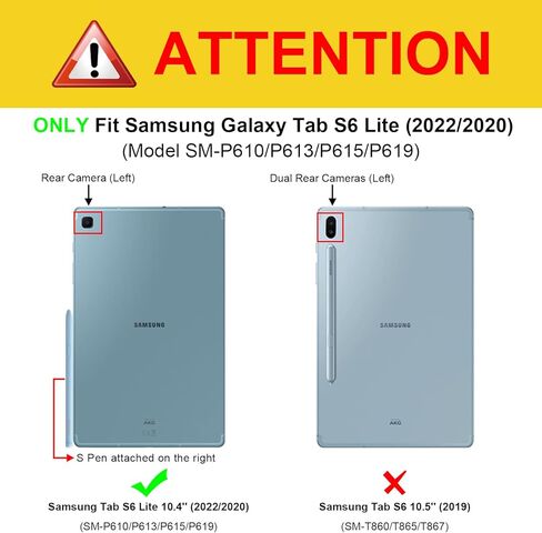 حافظة Fintie لجهاز سامسونج جالاكسي تاب S6 لايت 10.4 بوصة موديل 2022/2020 (SM-P610/P613/P615/P619) مع حامل قلم S، غطاء محفظة متعدد الزوايا مع جيب للنوم/الاستيقاظ التلقائي، رمادي in Saudi Arabia