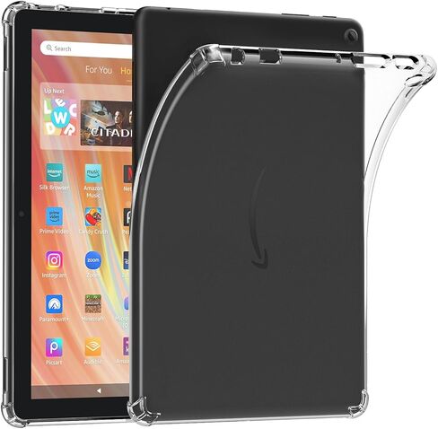 حافظة MoKo لجهاز Amazon Kindle Fire HD 10 اللوحي الجديد تمامًا (الجيل الثالث عشر، إصدار 2023) مقاس 10.1 بوصة، غطاء خلفي ممتص للصدمات من الجلد الشفاف الناعم المرن للغاية للكمبيوتر اللوحي Fire 10 2023، شفاف in Saudi Arabia