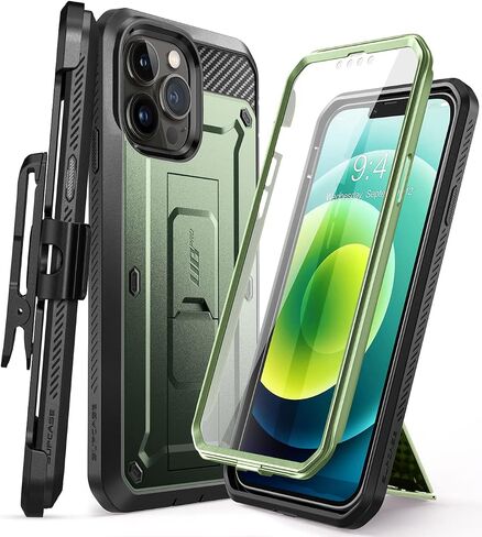 حافظة سلسلة SUPCASE Unicorn Beetle Pro لهاتف iPhone 13 Pro Max (إصدار 2021) مقاس 6.7 بوصة، واقي شاشة مدمج لكامل الجسم وحافظة متينة (أسود) in Saudi Arabia