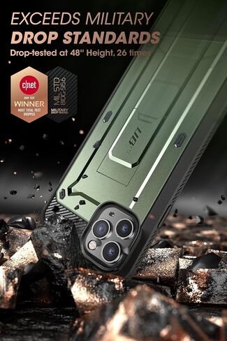 حافظة سلسلة SUPCASE Unicorn Beetle Pro لهاتف iPhone 13 Pro Max (إصدار 2021) مقاس 6.7 بوصة، واقي شاشة مدمج لكامل الجسم وحافظة متينة (أسود) in Saudi Arabia