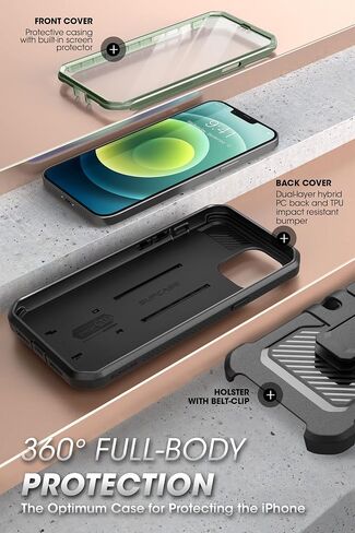 حافظة سلسلة SUPCASE Unicorn Beetle Pro لهاتف iPhone 13 Pro Max (إصدار 2021) مقاس 6.7 بوصة، واقي شاشة مدمج لكامل الجسم وحافظة متينة (أسود) in Saudi Arabia