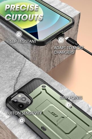حافظة سلسلة SUPCASE Unicorn Beetle Pro لهاتف iPhone 13 Pro Max (إصدار 2021) مقاس 6.7 بوصة، واقي شاشة مدمج لكامل الجسم وحافظة متينة (أسود) in Saudi Arabia