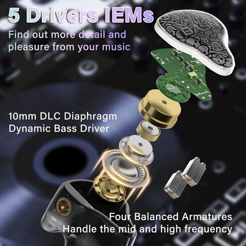 BASN Bmaster5 in Ear Monitor Headphone,1DD+4BA 5 Driver Musician IEM Earbud in Saudi Arabia