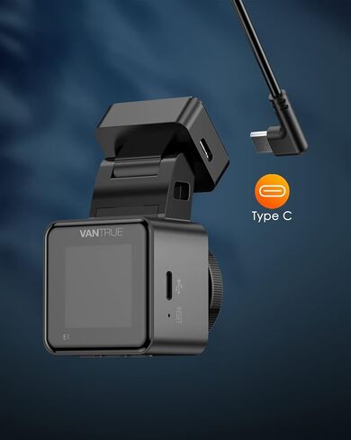 فانتشر كاميرا لوحة القيادة E1، E2 بمنفذ USB نوع C، كاميرا داش كام لاصقة مغناطيسية للزجاج الامامي وحامل جي بي اس in Kuwait