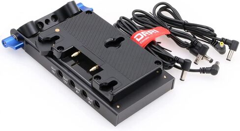 لوحة بطارية DRRI ذهبية التركيب مع مشبك قضيب 15 مم، مخارج USB متعددة بتيار مستمر على شكل حرف D لكاميرات DSLR | شاشة LCD| معين المنظر الإلكتروني| ضوء LED in Saudi Arabia
