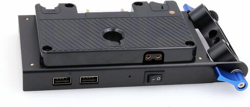 لوحة بطارية DRRI ذهبية التركيب مع مشبك قضيب 15 مم، مخارج USB متعددة بتيار مستمر على شكل حرف D لكاميرات DSLR | شاشة LCD| معين المنظر الإلكتروني| ضوء LED in Saudi Arabia