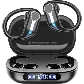 ZONWOO Wireless Earbuds, Bluetooth 5.3 Headphones 88H Playtime with 1800mAh Charging Case, IPX7 Waterproof Over-Ear Earphones with Earhooks Built-in Microphone for Sports Running Workout Black in Saudi Arabia