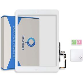 مجموعة قطع غيار لشاشة اللمس Fixcracked، مجموعة زجاجية رقمية لجهاز Ipad air 1st White in Kuwait