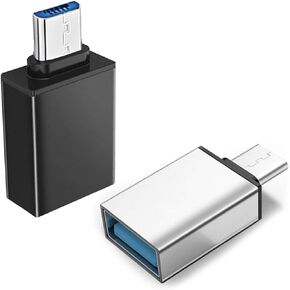 محول ميكرو USB إلى USB 3.0 OTG من SIREG محول يو إس بي ذكر إلى أنثى متوافق مع سامسونج S7 S6 إيدج S4 S3، LG G4، جهاز تحكم عن بعد دي جيه آي سبارك مافيك، أندرويد تاب (أسود + فضي) in Kuwait