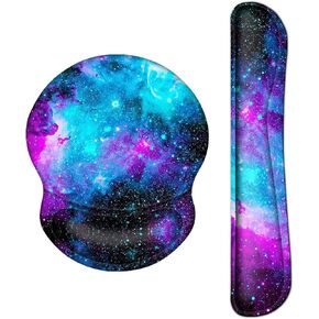 مسند معصم للوحة المفاتيح ووسادة ماوس من RICHEN مع مجموعة دعم المعصم للكمبيوتر/الكمبيوتر المحمول/Mac، والألعاب والمكتب، متينة ومريحة وخفيفة الوزن لسهولة الكتابة وتخفيف الألم (شبكة ملونة) in Kuwait