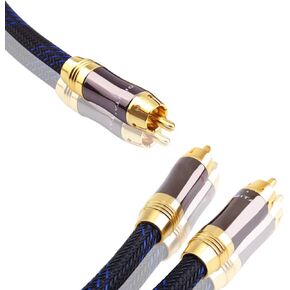 مزدوج محمي (OD 8.0 ملم) 1 RCA ذكر إلى 2 كابل صوت RCA ذكر RCA Y-محول مضخم الصوت (10 أقدام) in Kuwait