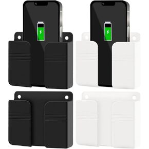 QINLECTRI 4 Pieces Phone Holder Wall Mounted with Adhesive and Data Line Receiving Hole Phone Holder Wall Mounted, Mobile Phone Holder for Bedroom and Bathroom in Kuwait