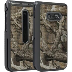 Nakedcellphone Case for LG Classic Flip, [Black] Protective Snap-On Hard Shell Cover [Grid Texture] for LG Classic Flip Phone L125DL