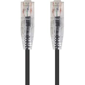 Monoprice Cat6 Ethernet Patch Cable - 30 feet - Black | Snagless RJ45 Stranded 550MHz UTP CMR Riser Rated Pure Bare Copper Wire 28AWG - SlimRun Series (Pack of 2) in Kuwait