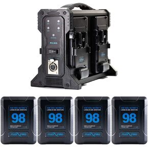 IndiPRO Four Micro-Series 98Wh V-Mount Li-Ion Battery and Quad Pro Charger Kit in Kuwait