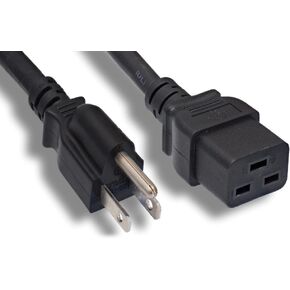 سلك طاقة تيار متردد أمريكي بطول 6 أقدام من Kentek، 3 شقوق NEMA 5-15P إلى IEC320 C19 14 AWG 15A أسود شديد التحمل للخوادم/أجهزة التوجيه/مفاتيح الشبكة/مرفقات خادم الشفرة in Kuwait