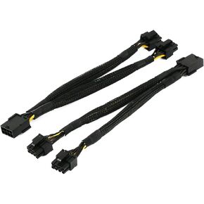 OIAGLH GPU PCIe 8 Pin Female to Dual 2X 8 Pin (6+2) Male PCI Express Power Adapter Braided Y-Splitter Extension Cable 9 inches (2Pack) in Kuwait