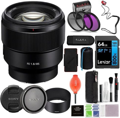 عدسة سوني FE مقاس 85 مم f/1.8 (SEL85F18/2) مع ملحقات متقدمة وحزمة سفر | سوني 85 ملم f1.8 in Kuwait