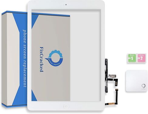 مجموعة قطع غيار لشاشة اللمس Fixcracked، مجموعة زجاجية رقمية لجهاز Ipad air 1st White in Kuwait