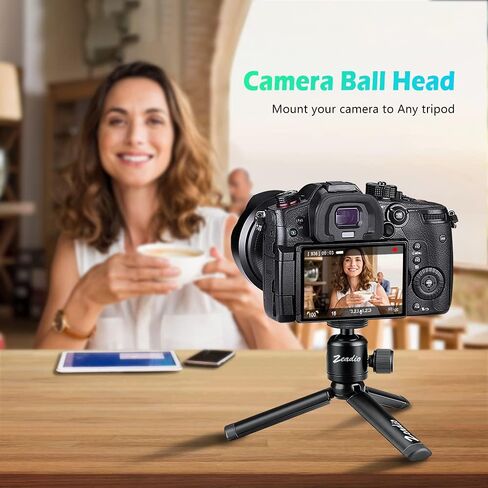 Zeadio Tripod Mini Ball Head, with 1/4" 3/8" Screw Ball Head Tripod Mount for Cameras, DSLR, Monopod, Slider, Tripod etc in Kuwait
