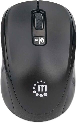 Manhattan Ergonomic Wireless & Bluetooth Mouse - with 800/1200 / 1600 dpi, 3 Buttons with Scroll Wheel, Auto Power Management - for Mac, Laptops, Computers – 3 Yr Mfg Warranty- Black & White, 179645 in Kuwait