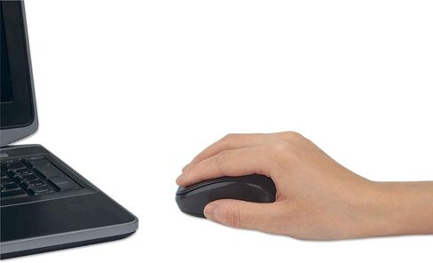 Manhattan Ergonomic Wireless & Bluetooth Mouse - with 800/1200 / 1600 dpi, 3 Buttons with Scroll Wheel, Auto Power Management - for Mac, Laptops, Computers – 3 Yr Mfg Warranty- Black & White, 179645 in Kuwait