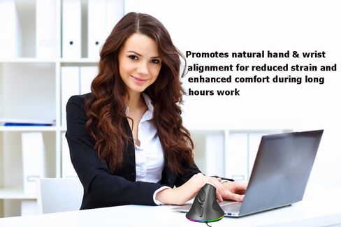 ماوس مريح سلكي عمودي مريح كبير وصامت ومستقيم ونفق رسغي مريح، فأرة بصرية سلكية هادئة للأيدي الكبيرة لأجهزة الكمبيوتر المحمول وأجهزة الكمبيوتر المحمولة وأجهزة الكمبيوتر المكتبية وآلام المعصم والتهاب المفاصل، 7200 نقطة في البوصة in Kuwait