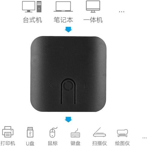 Dilwe USB2.0 Printer Switcher, 2-Port Switch Selector 2 Computers Sharing, USB Peripheral Switcher Box 2 in 1 Out Splitter for Computer with USB Data Cable in Saudi Arabia